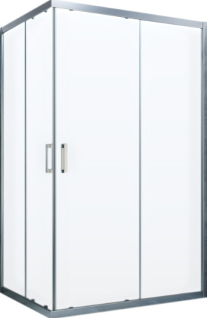 душевой уголок vegas glass za-f novo 100*90 07 01 профиль матовый хром, стекло прозрачное