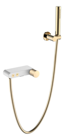 Смеситель для ванны с душем Boheme Stick 123-WG.2 white touch gold