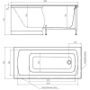 акриловая ванна timo ritta 120x70 ritta1270 без гидромассажа