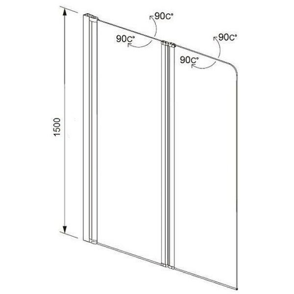 шторка на ванну aquatek 100 aq del sba 10015gm профиль оружейная сталь стекло прозрачное