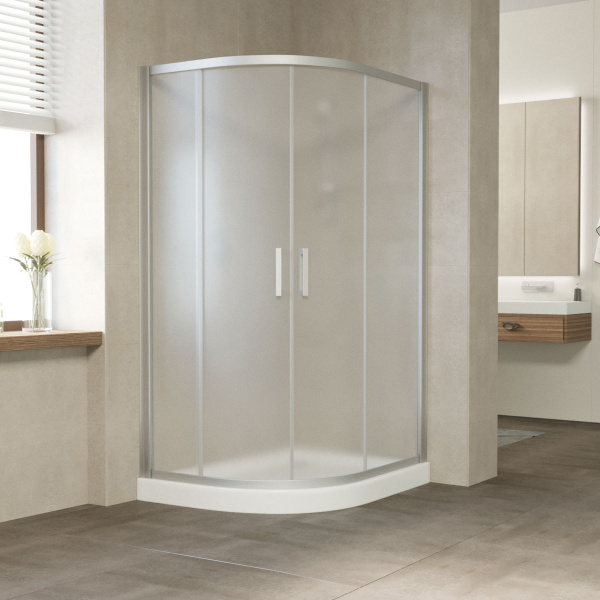 душевой уголок vegas glass zs-f 120*80 07 10 профиль матовый хром, стекло сатин
