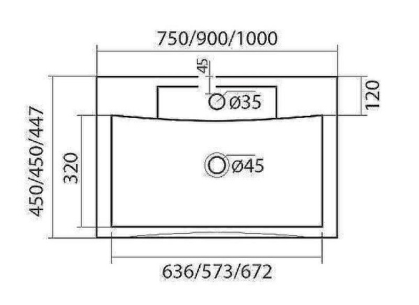 раковина полувстраиваемая из искусственного мрамора art&max am-lav-900-mr-fp для мебели bianchi