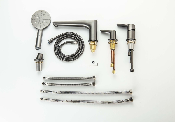 смеситель на борт ванны aquatek бетта aq1148bgm цвет оружейная сталь