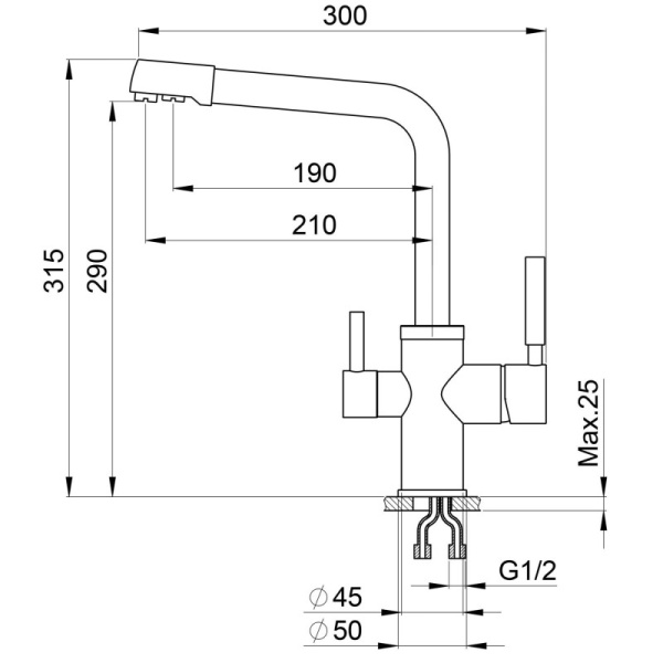 смеситель для кухни point pn3103w белый