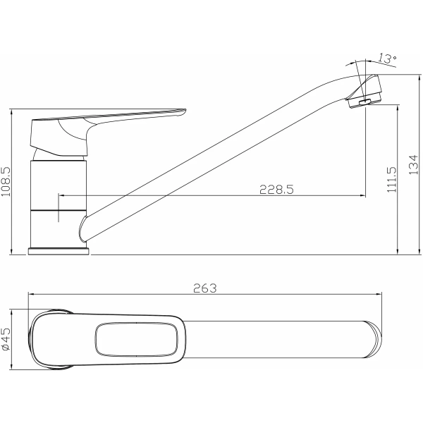 смеситель для кухни rossinka rs46 rs46-21