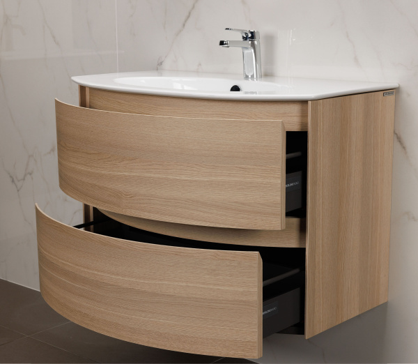 тумба под раковину berloni bagno way round 82 warbs2chd4c 1428 подвесная, цвет rovere natura