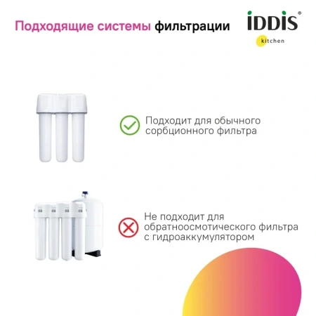 смеситель для кухни iddis pure pursbpfi05 хром