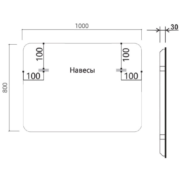 зеркало 100х80 см vincea vlm-3vc100