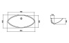 раковина встраиваемая снизу 82 см disegno ceramica luna lu08240001