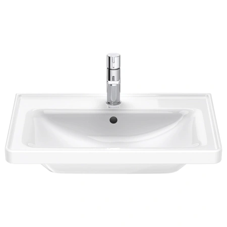раковина duravit d-neo 2367650000 65х48см., накладная, с переливом, 1 отв., цвет белый