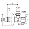 вентиль schell comfort 049070699 1/2"x3/8" угловой, цвет хром