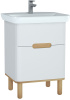 Тумба с раковиной Vitra Sento 63 60822 подвесная Белая