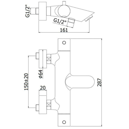 термостат для ванны paffoni light liq023st