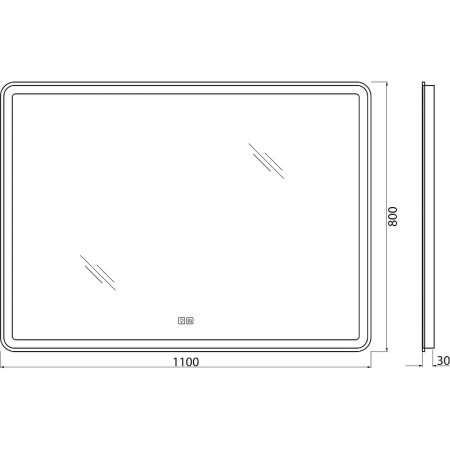 Зеркало BelBagno Marino 110 SPC-MAR-1100-800-LED-TCH-WARM с подсветкой с подогревом с сенсорным выключателем