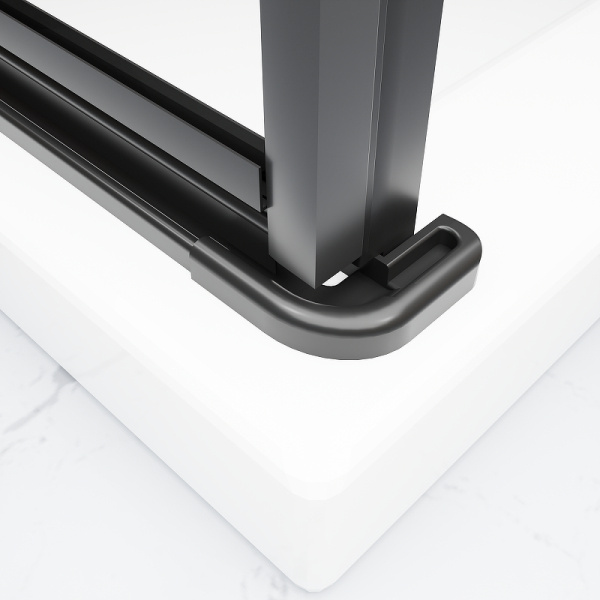 душевой уголок, душевое ограждение esbano art esa-108ps-b 100х80 см с распашной дверью, прямоугольный, профиль черный матовый, стекло прозрачное 6 мм, без поддона