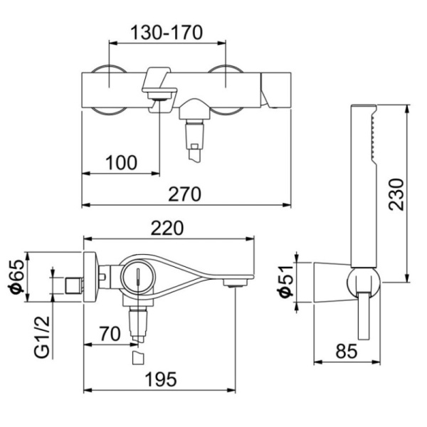 смеситель для ванны webert one-b nb850101741 цвет белый матовый