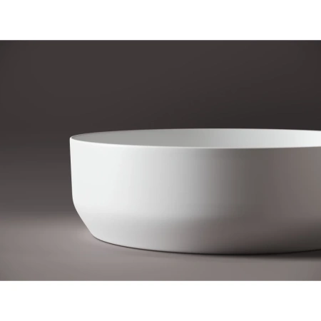 раковина ceramicanova element cn6022mw накладная, ø39 см, белая матовая