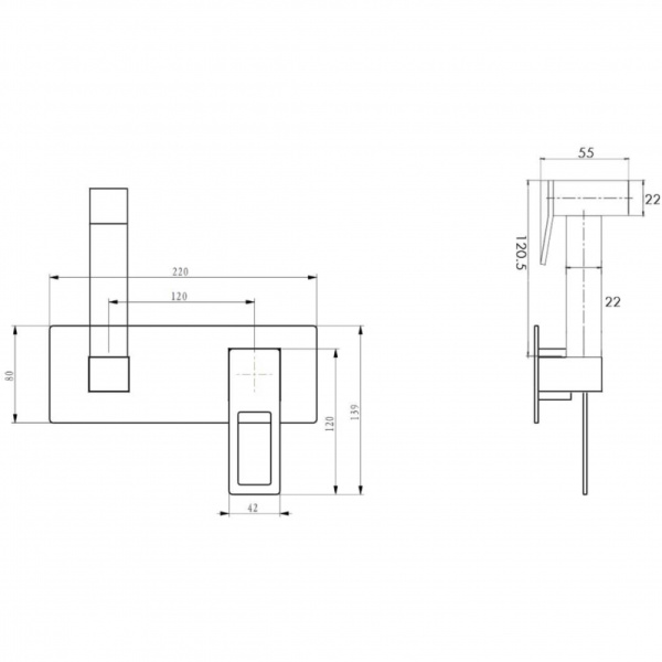 Гигиенический душ со смесителем Boheme Q 147-BCR.2 Черный Хром