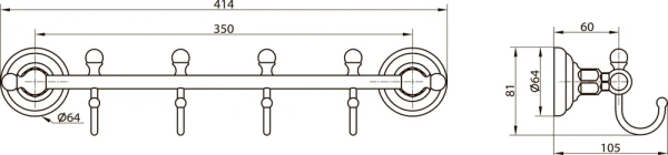 Крючок Elghansa Praktic PRK-640-Bronze