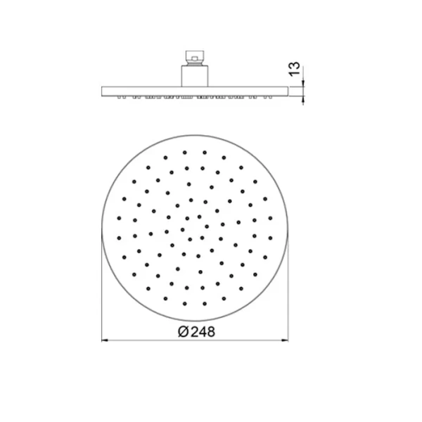 верхний душ almar round e044049.hb без кронштейна, 1 режим, латунь, ø24.8 см, pvd brushed high brass