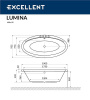 акриловая ванна excellent lumina 190x95 "relax" цвет хром