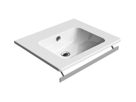 раковина gsi pura 8831111 полувстраиваемая, 60x50 см, bianco lucido (белый глянец)