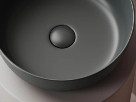 раковина ceramicanova element cn6073mdh накладная, ø35.6 см, антрацит матовый