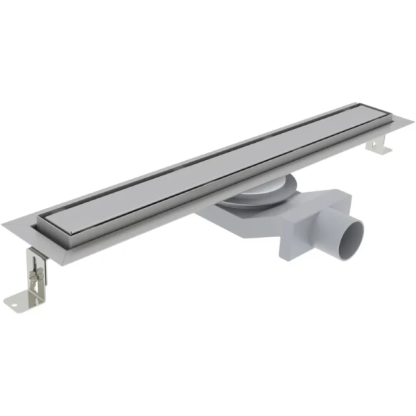 душевой трап (лоток) plumberia selection in-tile pst60mt 55,8 см, с решеткой, 2 в 1 под плитку, нержавеющая сталь