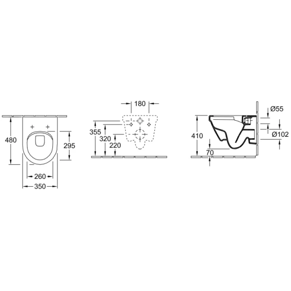 унитаз подвесной villeroy&boch architectura plus 4687hr01, с микролифтом