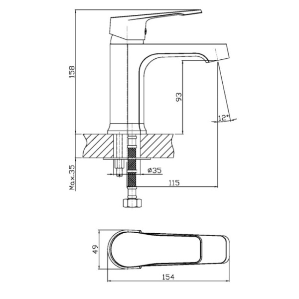 смеситель для раковины orange berti m17-021cr