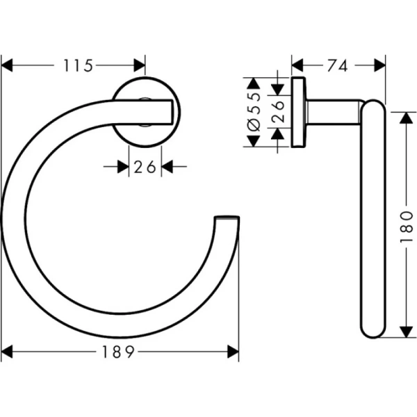 Кольцо для полотенец Hansgrohe Logis Universal 41724000