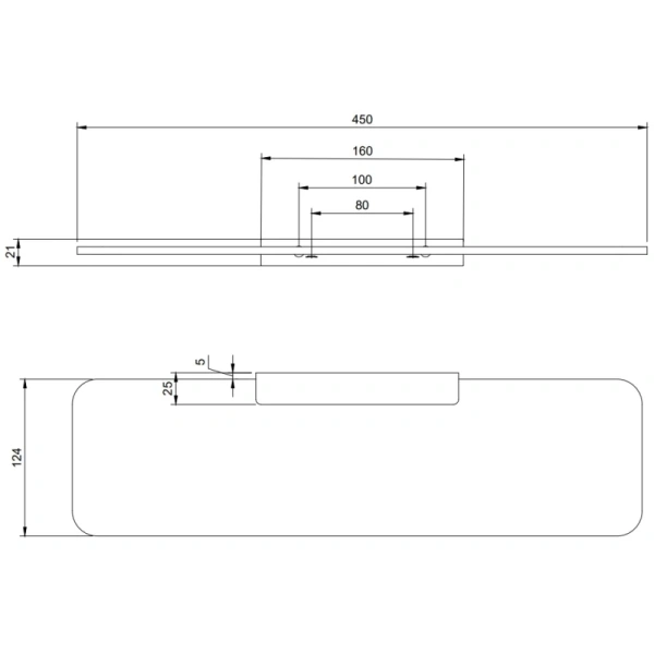 Полка стеклянная 45 см Villeroy & Boch Elements-Striking TVA15202400061