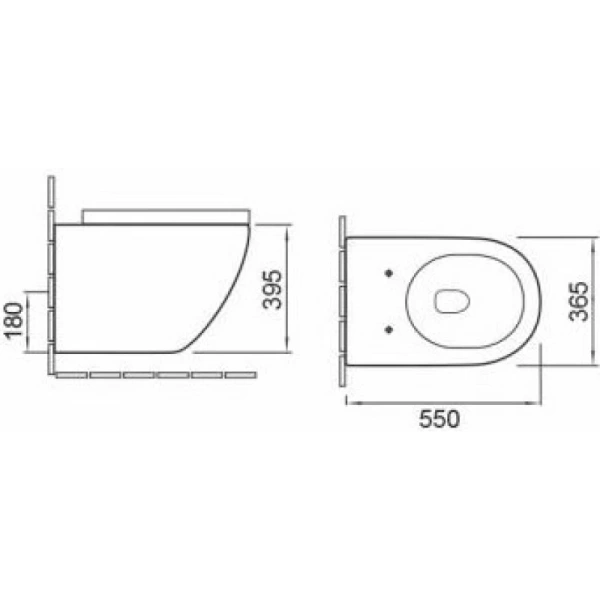 унитаз подвесной santiline sl-5002mb безободковый, с сиденьем микролифт, черный матовый