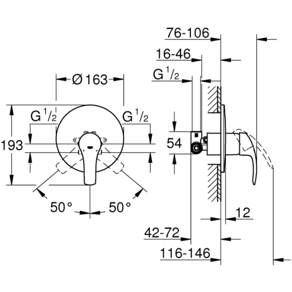 смеситель для душа grohe eurosmart 33556002