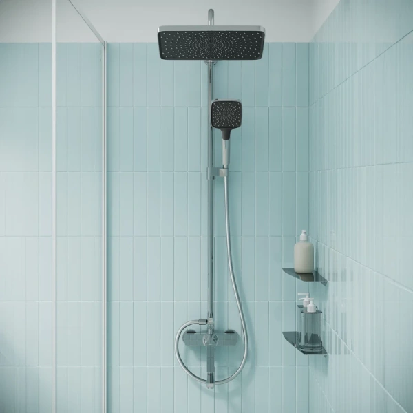 душевая система iddis parker parsb3fi06 340x190 мм, со смесителем, хром