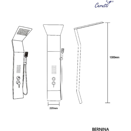 душевая панель cerutti spa bernina mw ct8981 с гидромассажем мраморная матовая