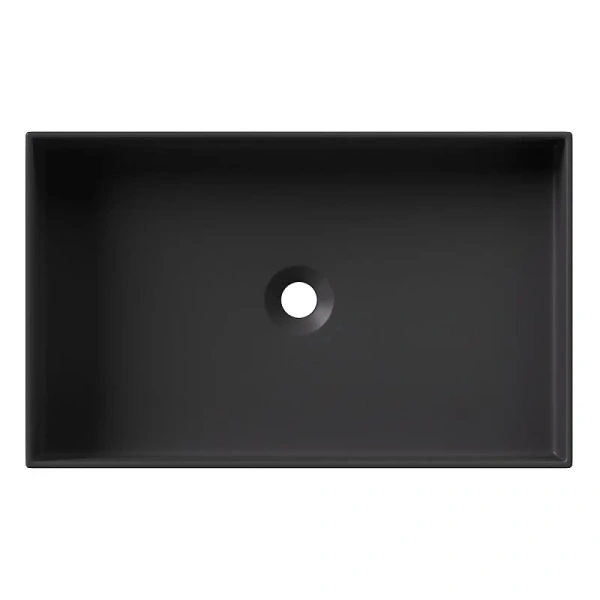 раковина alice hide 31130108 накладная, 60x37 см, matt black, nero opaco (черный матовый)