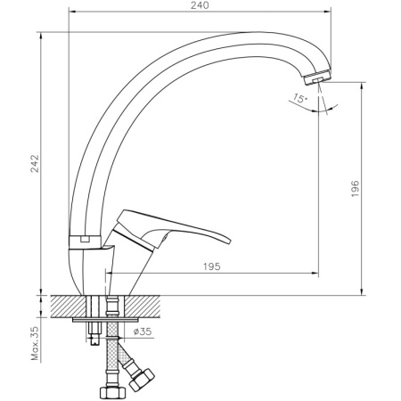 смеситель для кухни decoroom dr21 (dr21021)