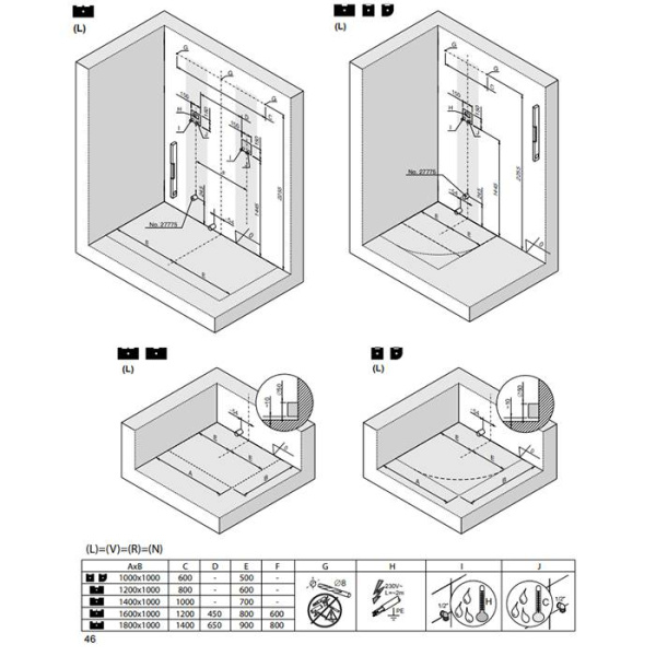 душевая кабина hoesch senseperience 534361xa.010550 160x100x227 см