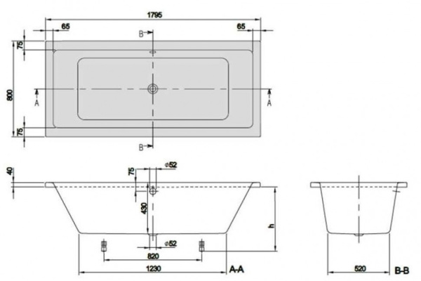 акриловая ванна villeroy & boch targa plus duo uba180nes2v01 180x80 см