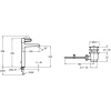 смеситель для раковины jacob delafon odeon rive gauche e21030-gld-cp, высокий, с донным клапаном цвет хром, ручка золото