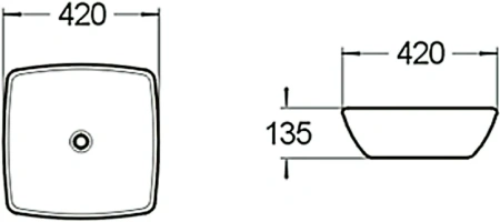 раковина 42x42 см santiline sl-1044