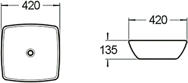 раковина 42x42 см santiline sl-1044
