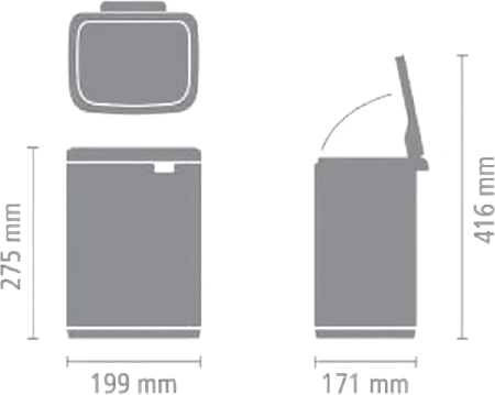 мусорное ведро brabantia bo 234088 4 л, бежевое