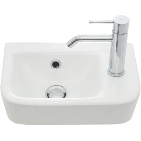 раковина aquame aqm5006r 37.5x24.5 см, накладная, белая глянцевый
