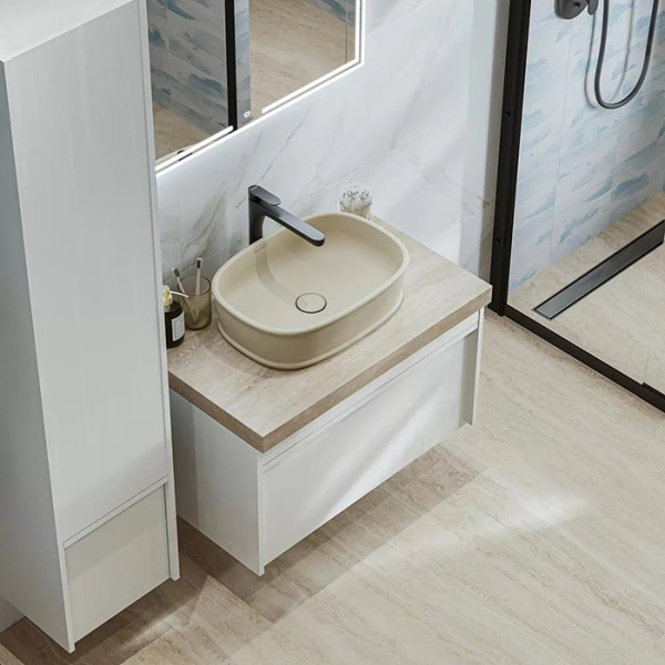 Раковина 50х36х13.5 см Kerama Marazzi Circo CI.wb.50\SAN, накладная, без отв., без перелива, цвет: песочный матовый