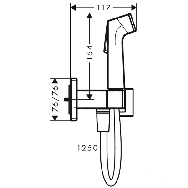 гигиенический душ hansgrohe bidette 29233140s со смесителем, со скрытой частью, бронза