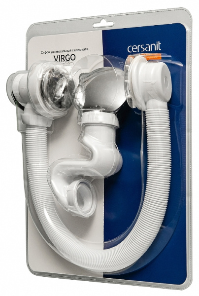 слив-перелив cersanit virgo 63087 click-clack, хром