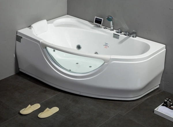 акриловая ванна gemy g9046 ii k l гидромассажная, 171х99 см, левосторонняя, цвет белый