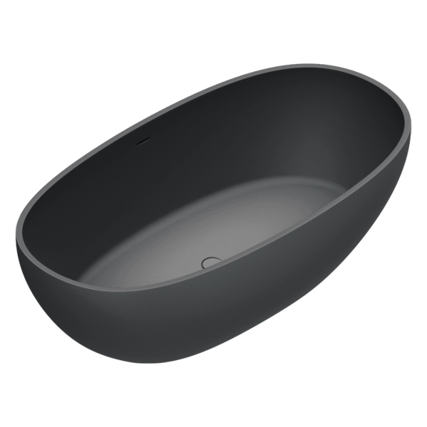 ванна catalano solid 7239020022 из искуственного камня, отдельностоящая, 176x91 см, solidtech, черная матовая